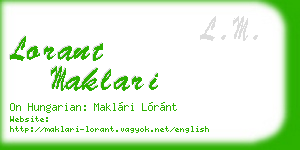 lorant maklari business card