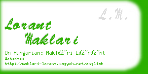 lorant maklari business card